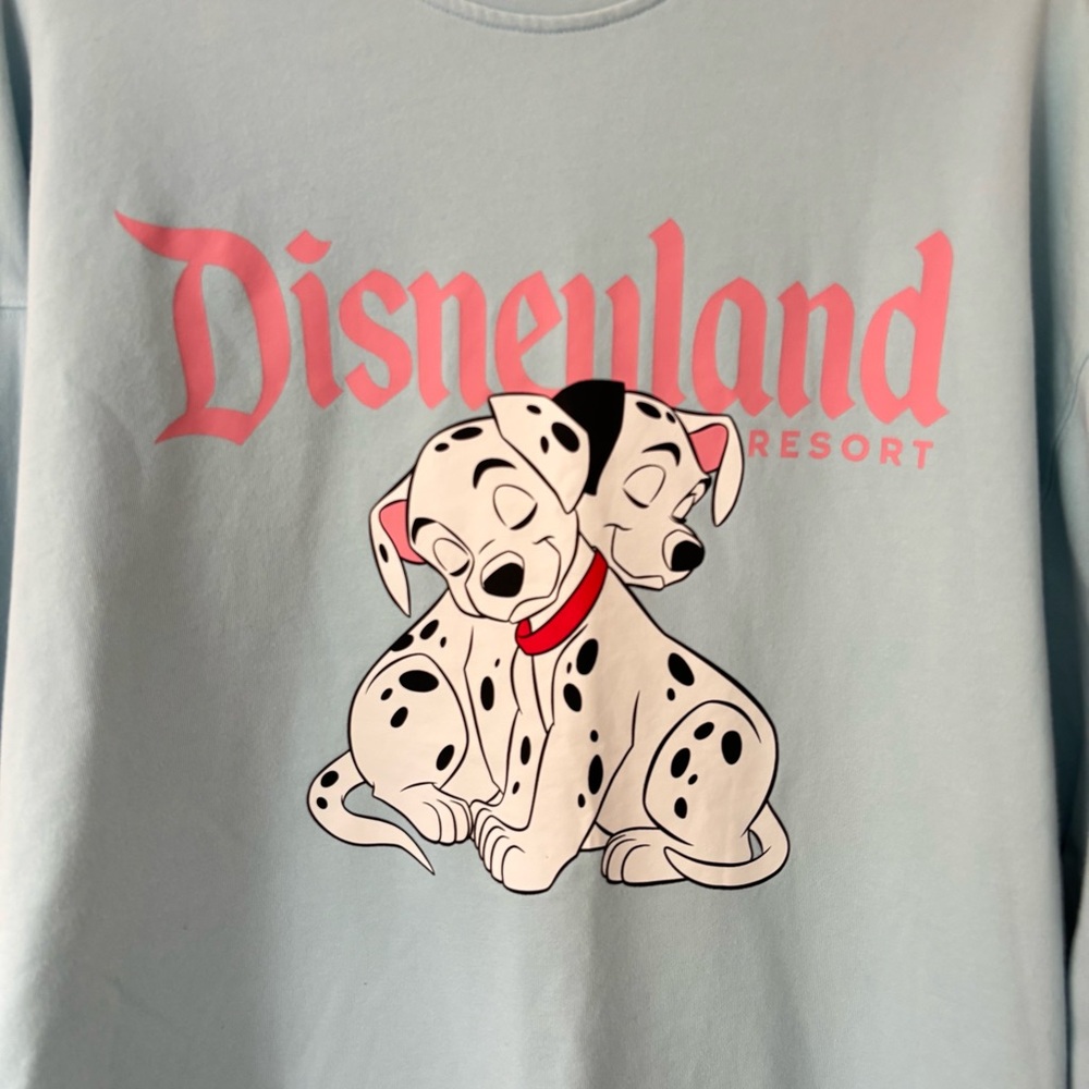 Disneyland Resort Dalmations Crewneck Sweatshirt Light Blue Disney Women's XL 1X - Picture 2 of 15